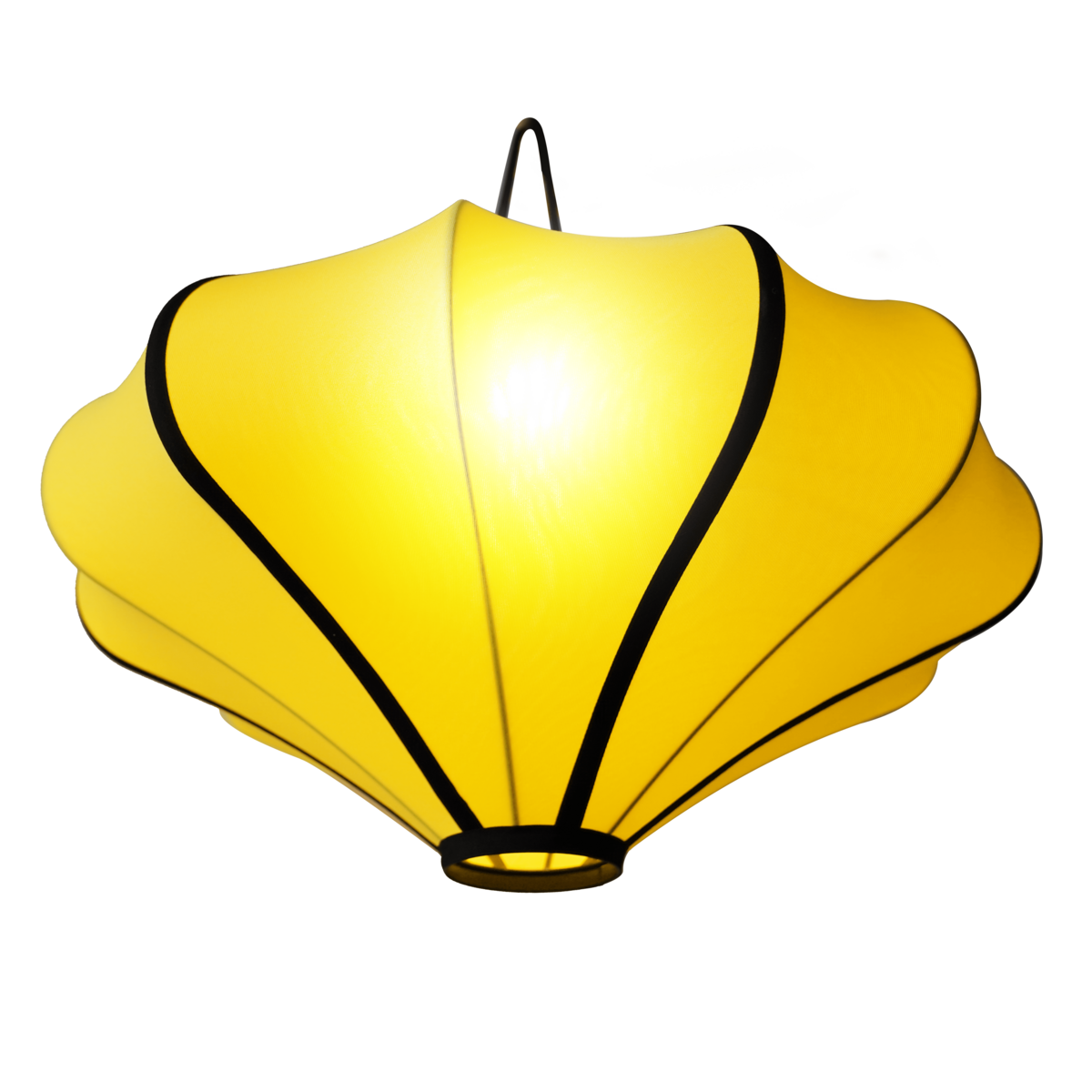 Pantalla Lampara 60cm-Farol-Tejido Elástico-"Lumi" amarilla