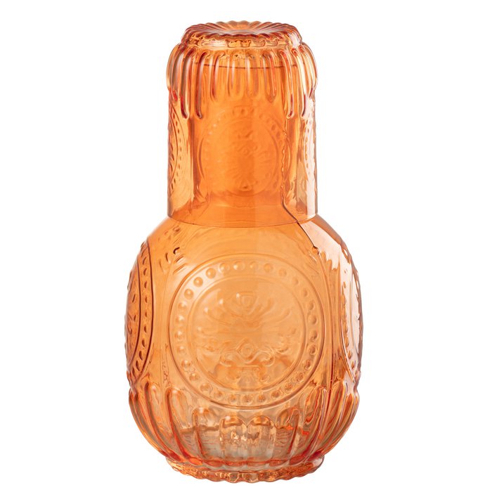 Jarra J-Line + vaso Maya - vidrio - naranja