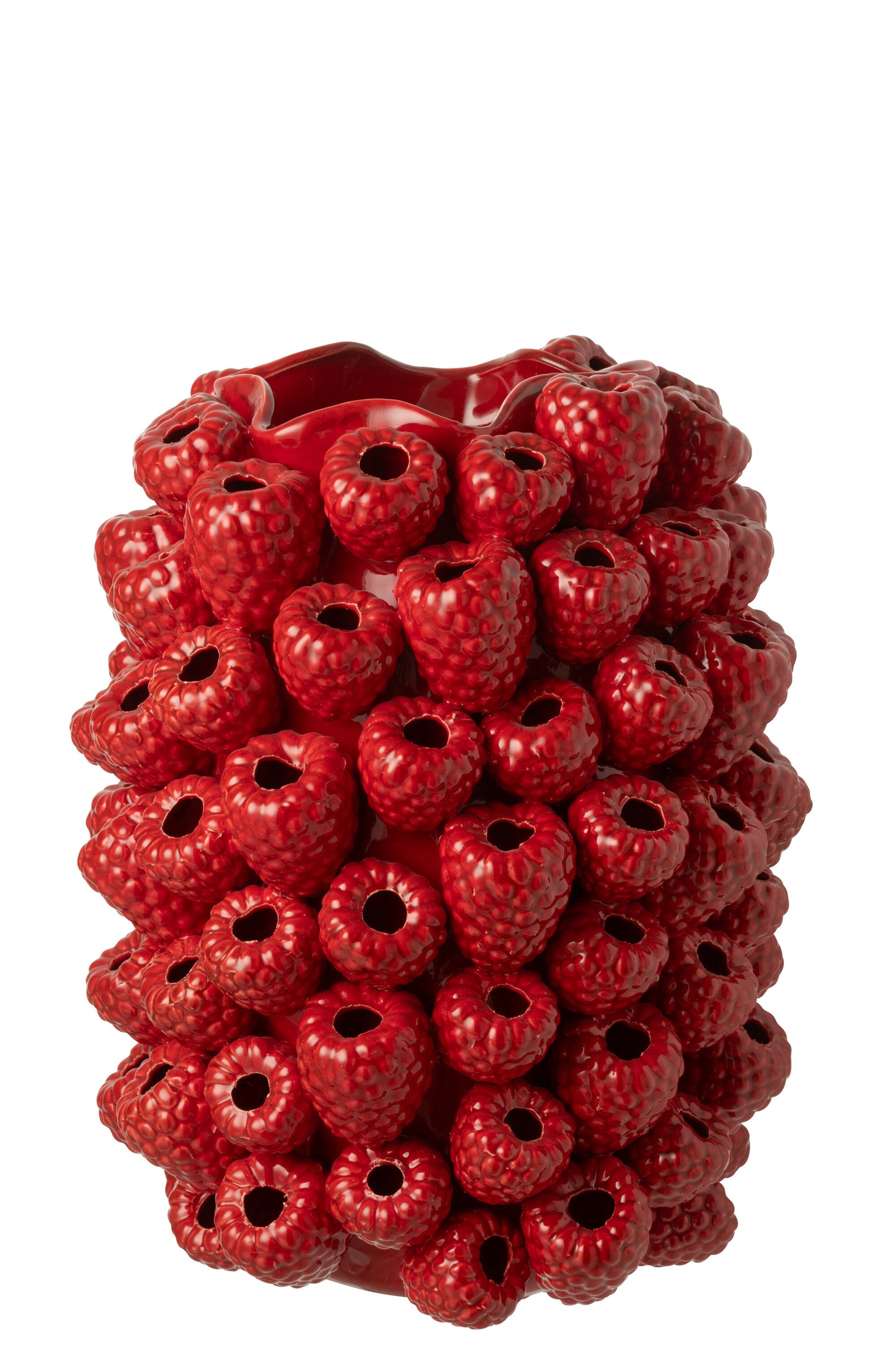 Jarrón Berry Relieve Arcilla Rojo Navidad (58188)