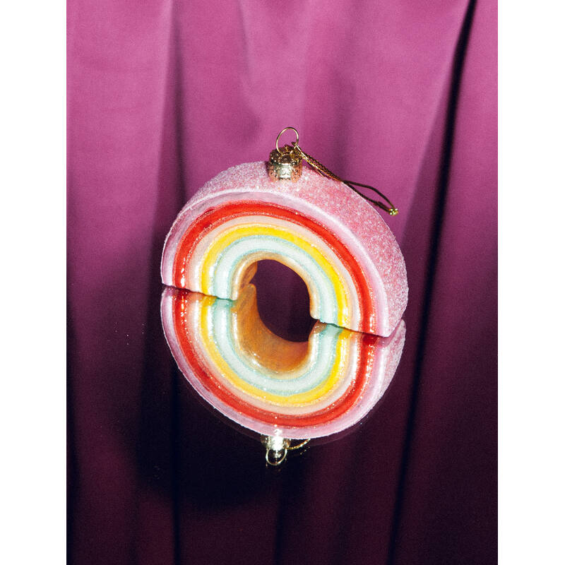 Adorno de vidrio multicolor suave arco iris