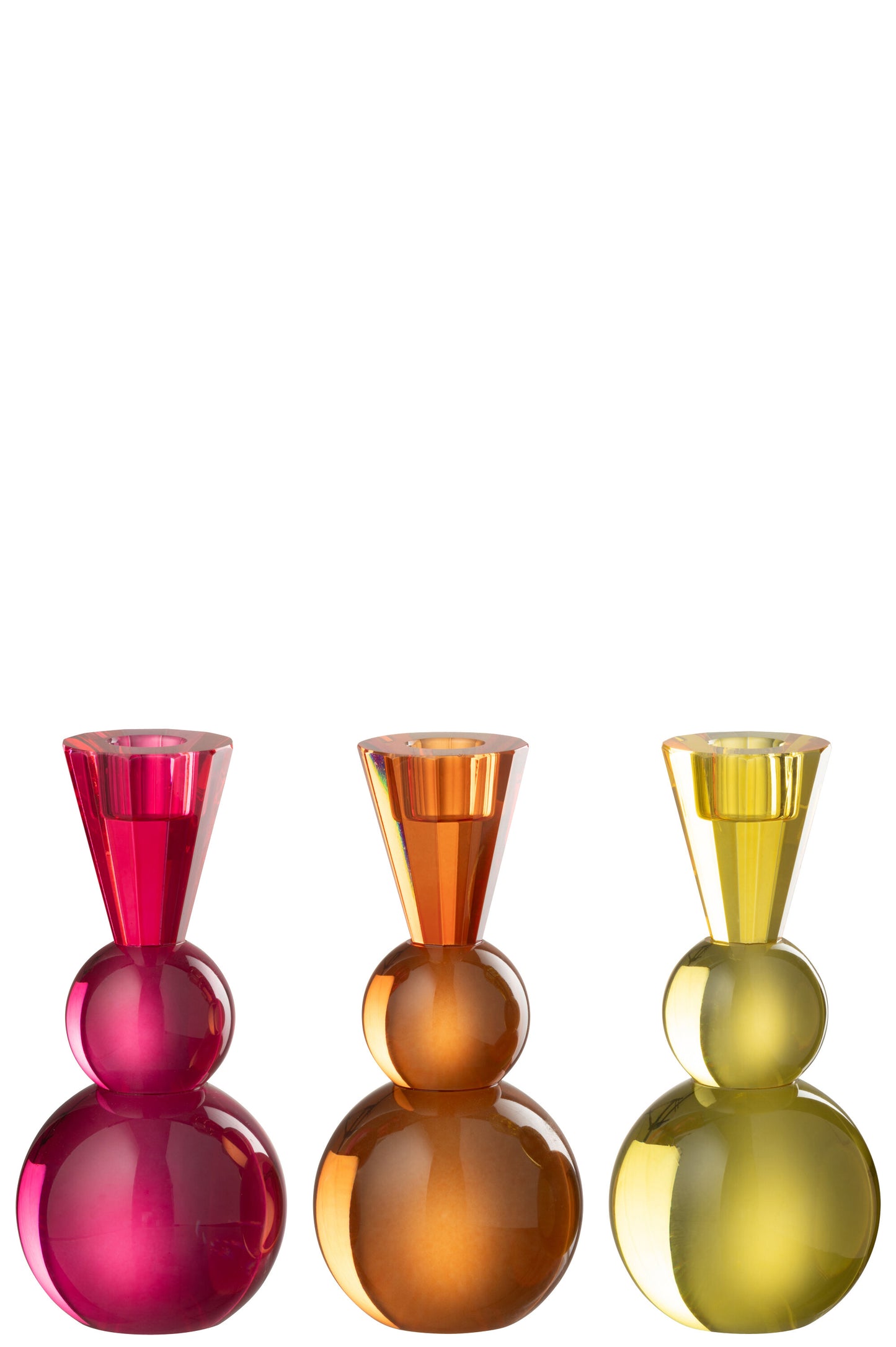 Candelabro Bola Vidrio Amarillo/Naranja  (58287)