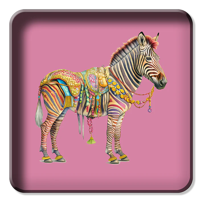 Metal Tray - Circus Zebra - 30 x 30 cm