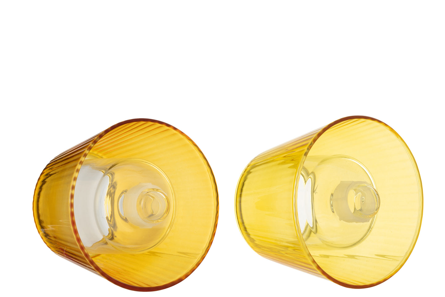 Candelabro Sombrero Vidrio Amarillo(52335)