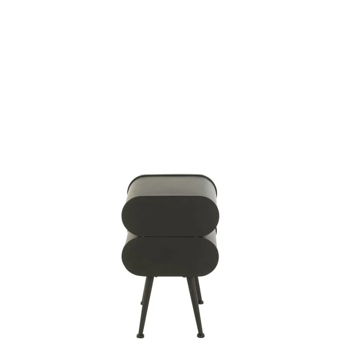 J-Line mesita de noche Gabinete - madera de pino - negro/beige claro