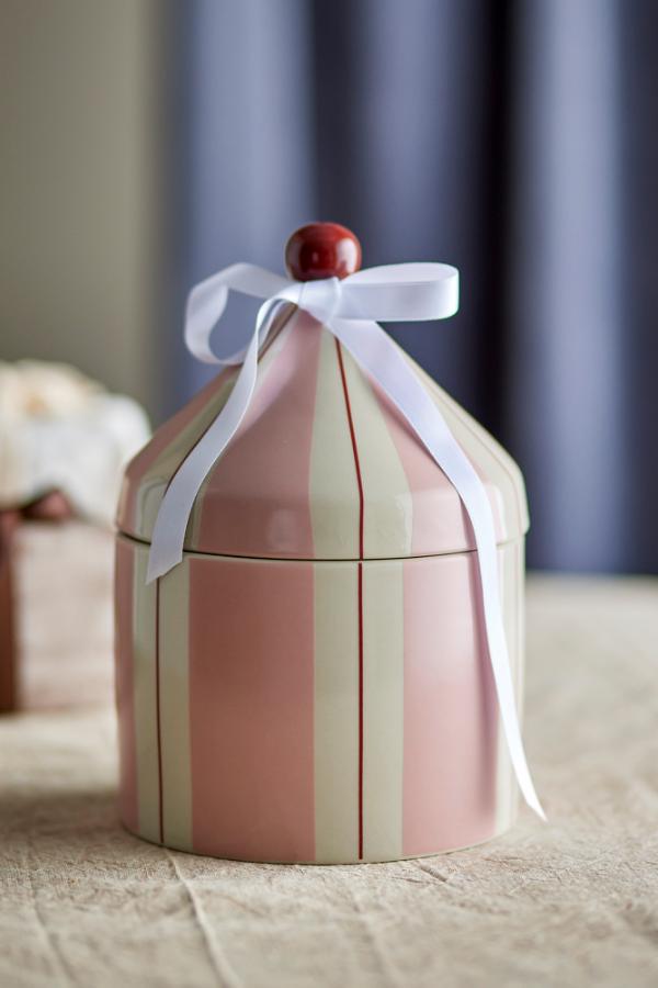 Tarro Cimmi con tapa, rosa, gres