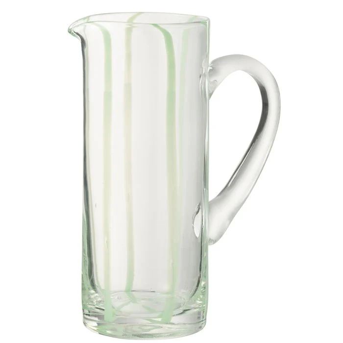 J-LINE CARAFE Stripes Glass Transparente/Verde