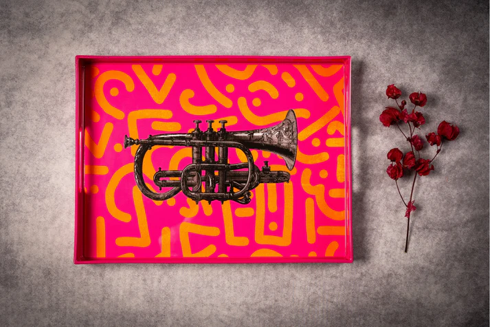 Lacquer Tray - Tuba Pink -